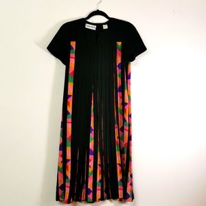 Vintage Albert Nipon 💯 Silk Accordian Pleated Midi Dress